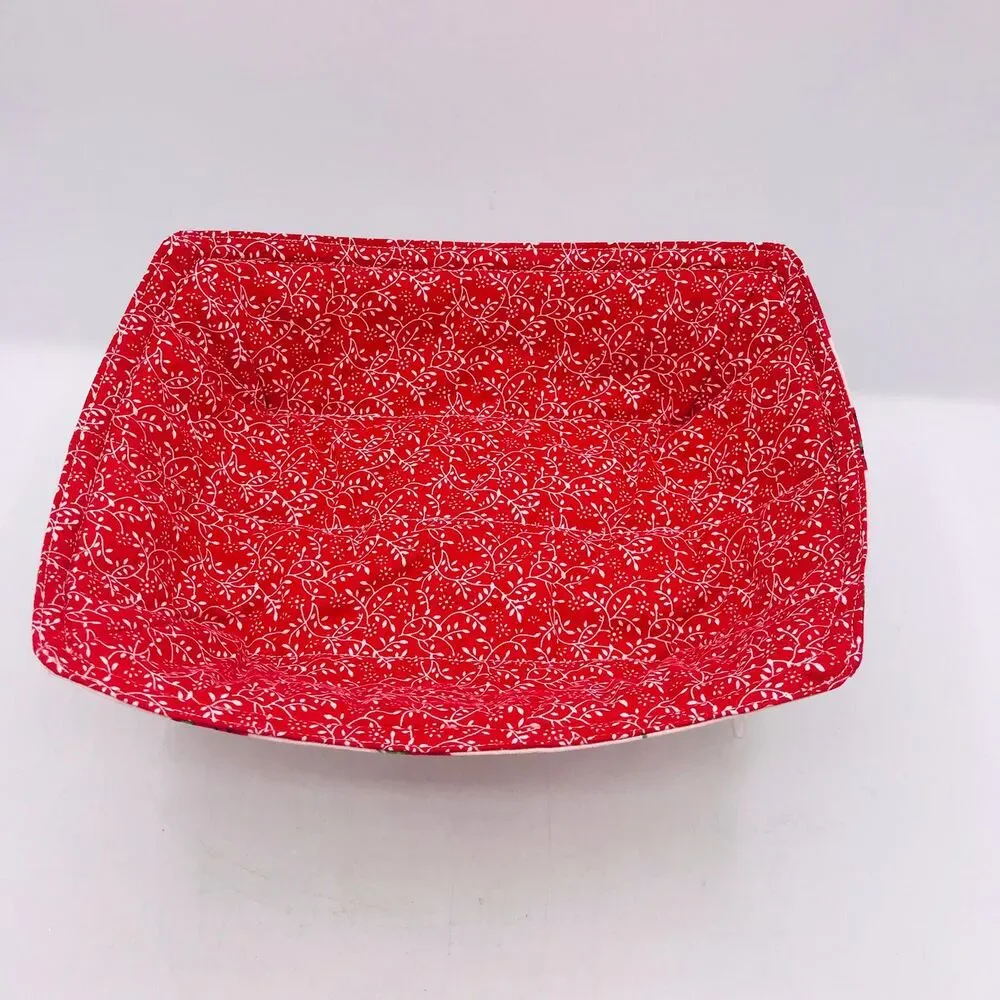 Reversible Microwave Cozie For Takeout Containers Cottage Core Strawberry Fabric
